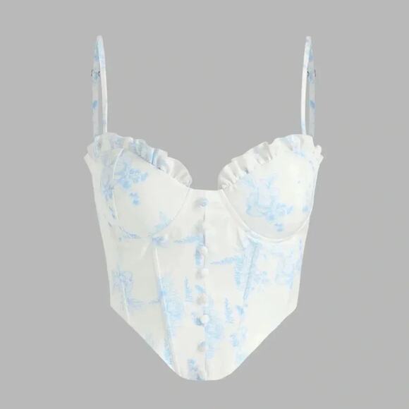 CIDER Floral Ruffle Corset Tank Top Size XL NWT - Picture 12 of 12